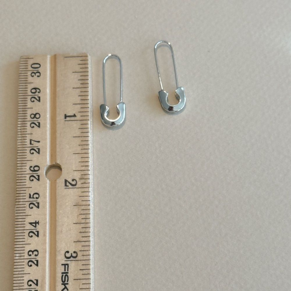 Silver Paperclip Earrings - Picture 2 of 5